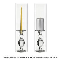 Case Of 4 - Glass Hurricane Candle Holder Shade Chimney Tube, H-24" D-6"