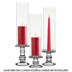 Glass Hurricane Candle Holder Shade Chimney Tube, H-14" - 24" D-4" (Wholesale 12 PCS/Case) 17 Glass Hurricane Candle Holder Shade Chimney Tube, H-14" - 24" D-4" (Wholesale 12 PCS/Case) -Home Decoration Discount glass hurricanes chimney tubes 4 inches new