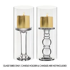 Case Of 24 - Glass Hurricane Candle Holder Shade Chimney Tube, H-10" D-4" -Home Decoration Discount glass hurricanes chimney tubes gch04010 1