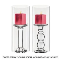 Case Of 24 - Glass Hurricane Candle Holder Shade Chimney Tube, H-10" D-4"