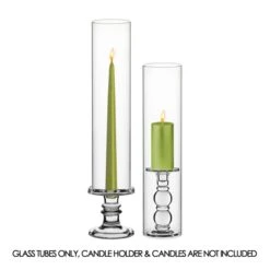 Case Of 12 - Glass Hurricane Candle Holder Shade Chimney Tube, H-18" D-4"