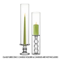 Case Of 12 - Glass Hurricane Candle Holder Shade Chimney Tube, H-24" D-4"