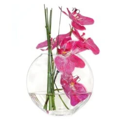 Glass Moon Shape Vase. H-7.5" Opening - 6.5" X 3.25" Oval Centerpieces
