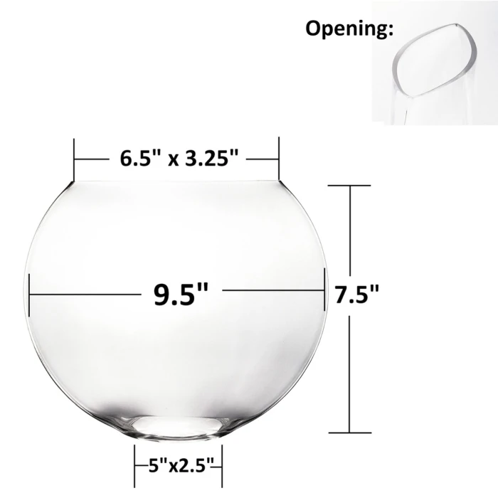 Glass Moon Shape Oval Vases Centerpieces, 4 Different Sizes To Choose 5 Glass Moon Shape Oval Vases Centerpieces, 4 Different Sizes To Choose - Image 5