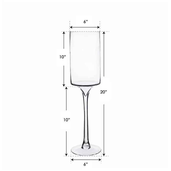 Glass Long Stem Candle Holder, H-20" D-6" (Wholesale 4 PCS/Case) 2 Glass Long Stem Candle Holder, H-20" D-6" (Wholesale 4 PCS/Case) - Image 2