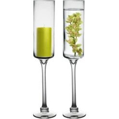 Glass Long Stem Pillar Candle Holder H-20" X D-3.5" Clear (Wholesale Pack Of 6) -Home Decoration Discount glass pillar candle holder gfc102 20 3