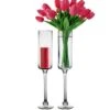 Glass Long Stem Pillar Candle Holder H-20" X D-3.5" Clear (Wholesale Pack Of 6)
