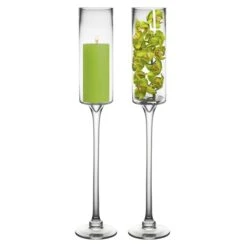 Contemporary Glass Long Stem Pillar Candle Holder H-24" X D-3.5" (Wholesale Pack Of 6) 7 Contemporary Glass Long Stem Pillar Candle Holder H-24" X D-3.5" (Wholesale Pack Of 6) -Home Decoration Discount glass pillar candle holder gfc102 24