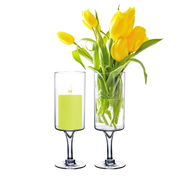 Glass Long Stem Candle Holder, H-20" D-6" (Wholesale 4 PCS/Case) 4 Glass Long Stem Candle Holder, H-20" D-6" (Wholesale 4 PCS/Case) - Image 4