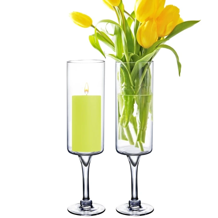Glass Long Stem Candle Holder, H-24" D-6" (Wholesale 4 PCS/Case) 4 Glass Long Stem Candle Holder, H-24" D-6" (Wholesale 4 PCS/Case) - Image 4