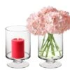 Glass Short Stem Candle Holder, H-8" D-4.75" (Wholesale 12 PCS/Case)