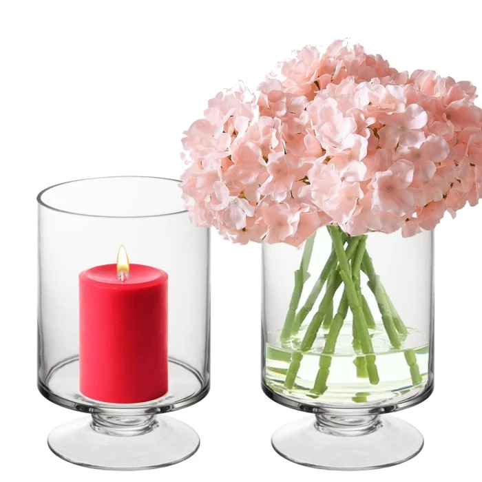 Glass Short Stem Candle Holder, H-8" D-4.75" (Wholesale 12 PCS/Case) 1 Glass Short Stem Candle Holder, H-8" D-4.75" (Wholesale 12 PCS/Case)
