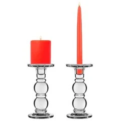 Bubble Glass Dual Use Pillar Taper Candle Holder, H-7.25" W-3.5" (Wholesale 12 PCS/Case) -Home Decoration Discount glass pillar taper candle holders gch205 08 2p