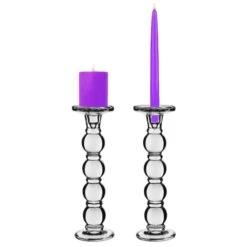 Bubble Glass Dual Use Pillar Taper Candle Holder, H-11.25" W-3.5" (Wholesale 8 PCS/Case) -Home Decoration Discount glass pillar taper candle holders gch205 12 2p