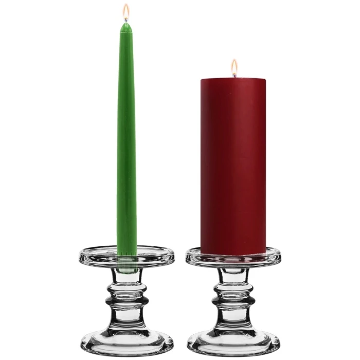 Classic Glass Dual Use Pillar Taper Candle Holder, H-4.5" W-4.5" (Wholesale 12 PCS/Case) 9 Classic Glass Dual Use Pillar Taper Candle Holder, H-4.5" W-4.5" (Wholesale 12 PCS/Case) - Image 9