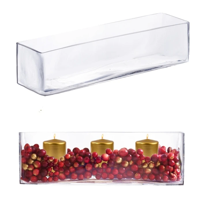 Glass Rectangle Vase, 16" X 4" X 4" (Wholesale 4 PCS/Case) 5 Glass Rectangle Vase, 16" X 4" X 4" (Wholesale 4 PCS/Case) - Image 5