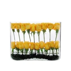Glass Rectangle Round Edge Oval Vase, L-16"x W-3"x H-12" (Wholesale 4 PCS/Case) 7 Glass Rectangle Round Edge Oval Vase, L-16"x W-3"x H-12" (Wholesale 4 PCS/Case) -Home Decoration Discount glass rectangle vase decor 2