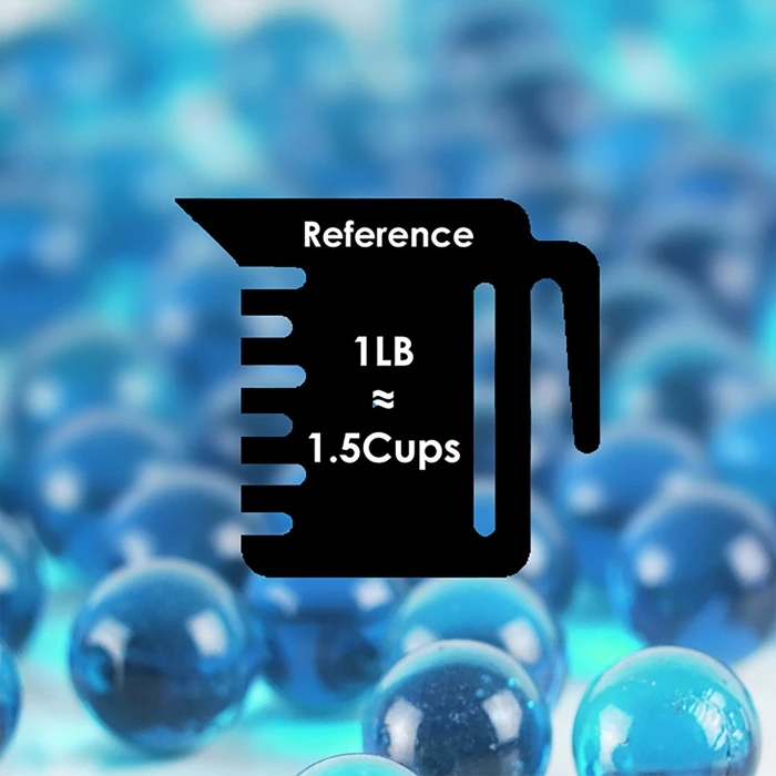 Light Blue Glass Gem Round Marbles Vase Filler, 1/2" (Wholesale 28 LBS/Case) 2 Light Blue Glass Gem Round Marbles Vase Filler, 1/2" (Wholesale 28 LBS/Case) - Image 2