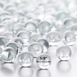 Clear Glass Gem Round Marbles Vase Filler, 1/2" (Wholesale 28 LBS/Case) 5 Clear Glass Gem Round Marbles Vase Filler, 1/2" (Wholesale 28 LBS/Case) -Home Decoration Discount glass round marbles ggm004.dim .800