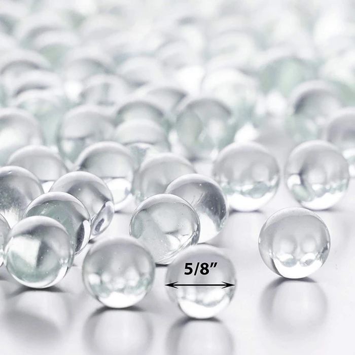 Clear Glass Gem Round Marbles Vase Filler, 1/2" (Wholesale 28 LBS/Case) 3 Clear Glass Gem Round Marbles Vase Filler, 1/2" (Wholesale 28 LBS/Case) - Image 3
