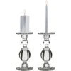 Baluster Glass Dual Use Pillar Taper Candle Holder, H-9.5" W-4.5" (Wholesale 6 PCS/Case)