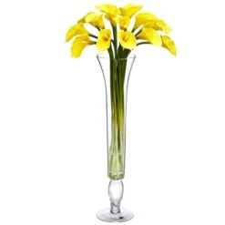 Flared Glass Trumpet Vase, H-20" D-4.5" (Wholesale 6 PCS/Case) 8 Flared Glass Trumpet Vase, H-20" D-4.5" (Wholesale 6 PCS/Case) -Home Decoration Discount glass trumpet vase gtr110