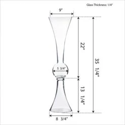 4 Pcs Reversible Glass Trumpet Clarinet Vase, H-24" X 6", 30" X 7.75" And 36" X 9" 10 4 Pcs Reversible Glass Trumpet Clarinet Vase, H-24" X 6", 30" X 7.75" And 36" X 9" -Home Decoration Discount glass trumpet vases centerpieces gtr162.dim .800