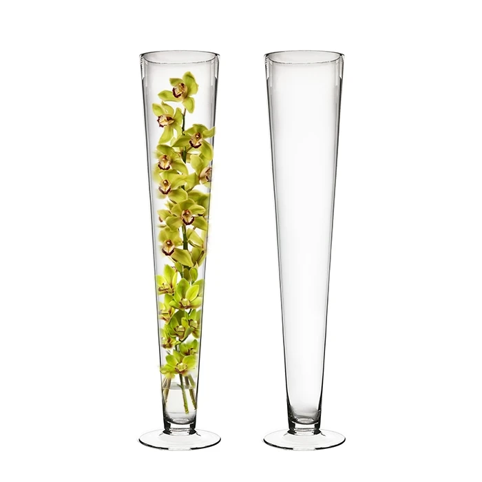 Glass Trumpet Vase, H-24", 28", 32" D-4.5" (Wholesale 6 PCS/Case) 2 Glass Trumpet Vase, H-24", 28", 32" D-4.5" (Wholesale 6 PCS/Case) - Image 2