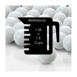 White Glass Gem Round Marbles Vase Filler, 1/2" (Wholesale 28 LBS/Case) 5 White Glass Gem Round Marbles Vase Filler, 1/2" (Wholesale 28 LBS/Case) -Home Decoration Discount glass white round marbles ggm004wt 1