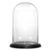 Glass Cloche Display Dome With Black Wood Base, H-11" D-7" (Wholesale 4 PCS/Case)