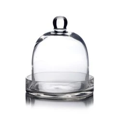 Glass Bell Dome Cloche With Glass Tray Base, H-8" D-7" (Wholesale 4 PCS/Case) 7 Glass Bell Dome Cloche With Glass Tray Base, H-8" D-7" (Wholesale 4 PCS/Case) -Home Decoration Discount glass dome jar 8 1000
