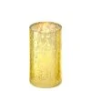 Case Of 24 - Glass Hurricane Candle Holder Shade Gold Flecked Chimney Tube, H-6" D-3"