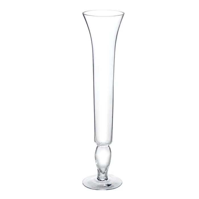 Flared Glass Trumpet Vase, H-20" D-4.5" (Wholesale 6 PCS/Case) 3 Flared Glass Trumpet Vase, H-20" D-4.5" (Wholesale 6 PCS/Case) - Image 3