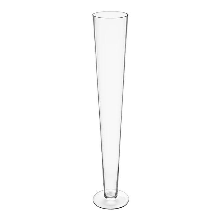 Glass Trumpet Vase, H-28" D-4.5" (Wholesale 6 PCS/Case) 1 Glass Trumpet Vase, H-28" D-4.5" (Wholesale 6 PCS/Case)