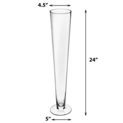 Case Of 6 - 24" Clear Glass Trumpet Wedding Centerpiece Vase -Home Decoration Discount gtr135 details 01 dim