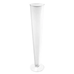 Case Of 6 - White Glass Trumpet Vase, H-24" D-4.5" -Home Decoration Discount gtr135wt details 01