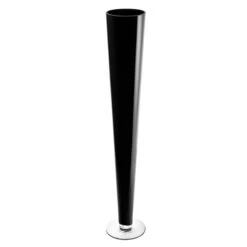 Black Glass Trumpet Vase, H-32" D-4.5" (Wholesale 6 PCS/Case)