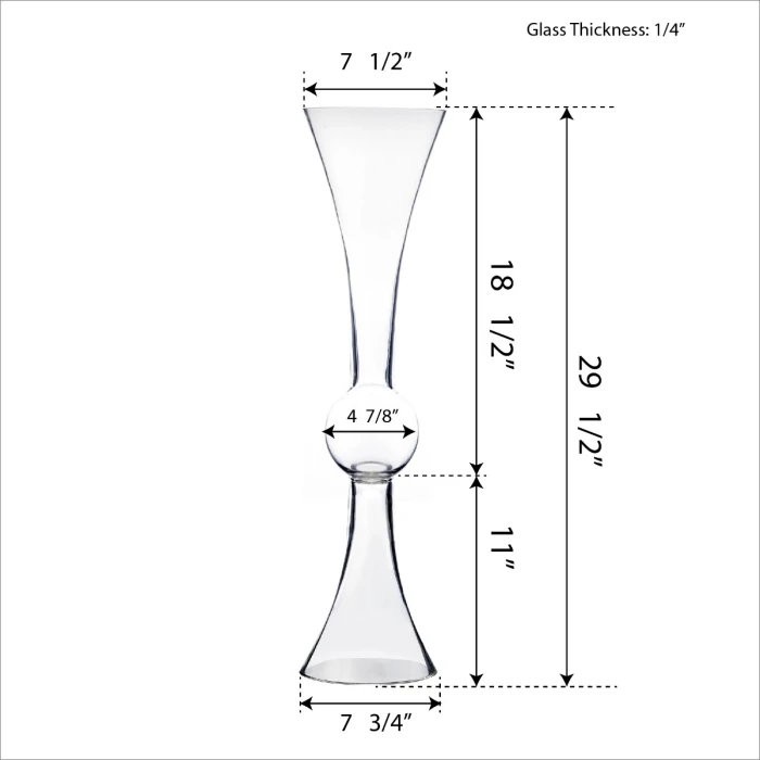 4 Pcs Reversible Glass Trumpet Clarinet Vase, H-24" X 6", 30" X 7.75" And 36" X 9" 3 4 Pcs Reversible Glass Trumpet Clarinet Vase, H-24" X 6", 30" X 7.75" And 36" X 9" - Image 3