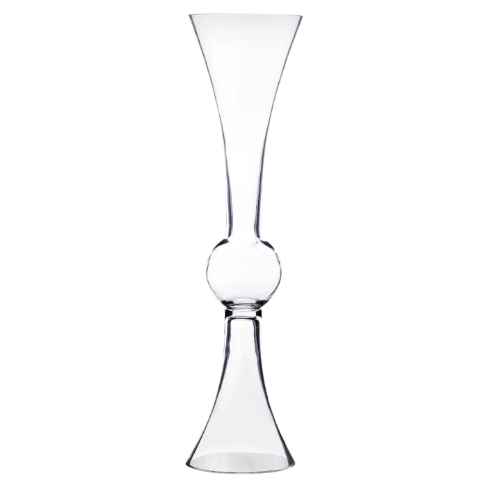 Reversible Glass Trumpet Clarinet Vase, H-24" D-6" (Wholesale 4 PCS/Case) 1 Reversible Glass Trumpet Clarinet Vase, H-24" D-6" (Wholesale 4 PCS/Case)