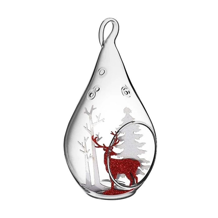 Glass Hanging Teardrop Plant Terrarium Candle Holder, H-5.5" W-2.75" (Wholesale 48 PCS/Case) 4 Glass Hanging Teardrop Plant Terrarium Candle Holder, H-5.5" W-2.75" (Wholesale 48 PCS/Case) - Image 4
