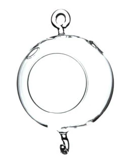 4" X 6" Hanging Round Terrarium Candle Holder, Double Hook - 48 Pieces