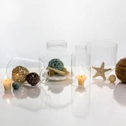 24 Pieces - Clear Milk Glass Hurricane Candle Holder Shade Chimney Tubes, H-6" -Home Decoration Discount hurricane candle holders gch021 04 set lifestyle 3 800px