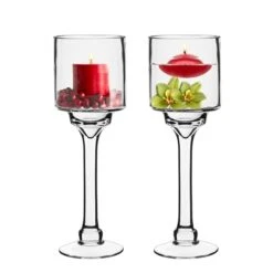 12" Elegant Long Stem Glass Candle Holder -Home Decoration Discount hurricanes glass candle holders gfc121 12 main 03