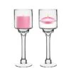 12" Elegant Long Stem Glass Candle Holder