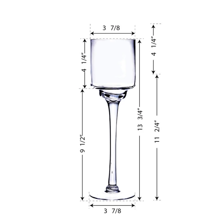 Glass Long Stem Candle Holder, H-14" D-4" (Wholesale 6 PCS/Case) 2 Glass Long Stem Candle Holder, H-14" D-4" (Wholesale 6 PCS/Case) - Image 2