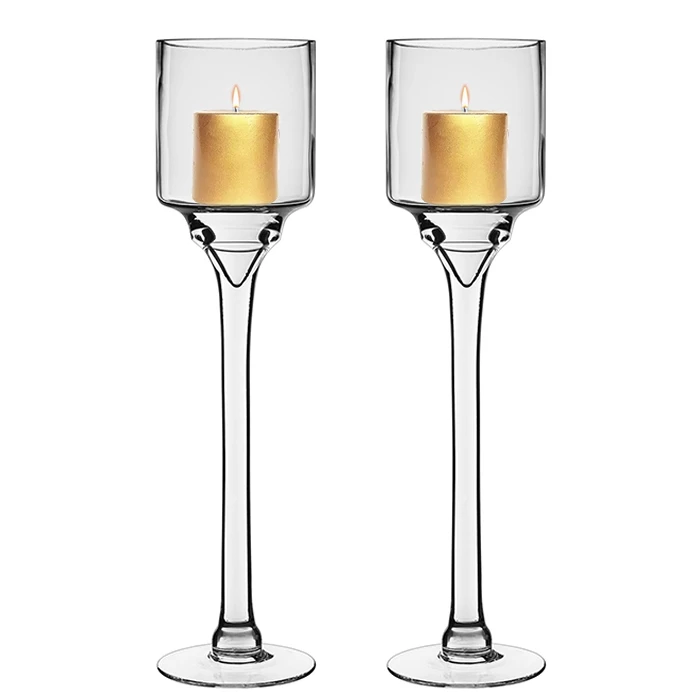 Glass Long Stem Candle Holder, H-16" D-4" (Wholesale 6 PCS/Case) 4 Glass Long Stem Candle Holder, H-16" D-4" (Wholesale 6 PCS/Case) - Image 4