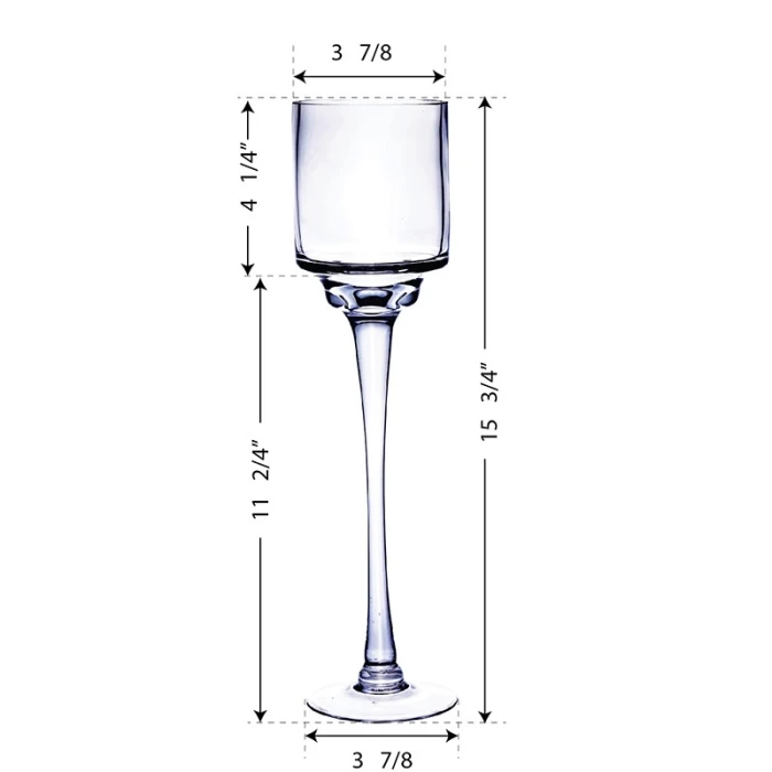 Glass Long Stem Candle Holder, H-16" D-4" (Wholesale 6 PCS/Case) 2 Glass Long Stem Candle Holder, H-16" D-4" (Wholesale 6 PCS/Case) - Image 2