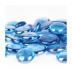 Large Light Blue Glass Flat Gemstone Vase Filler, 1.25" (Wholesale 28 LBS/Case) 9 Large Light Blue Glass Flat Gemstone Vase Filler, 1.25" (Wholesale 28 LBS/Case) -Home Decoration Discount large flat glass marble ggm002lb