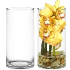 Glass Cylinder Vase, H-20" D-10" (Wholesale 2 PCS/Case)