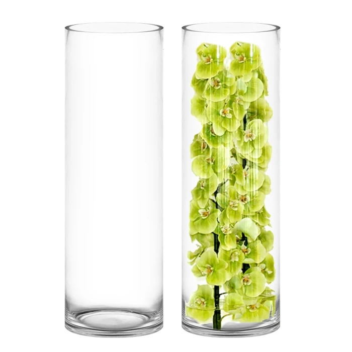Glass Cylinder Vase, H-30" D-10" (Wholesale 2 PCS/Case) 1 Glass Cylinder Vase, H-30" D-10" (Wholesale 2 PCS/Case)